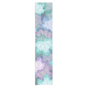 Soft Pastel Leaves Short Table Runner