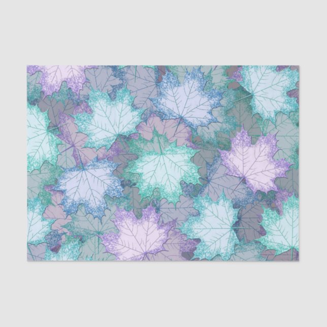 Soft Pastel Leaves Tissue Paper (Front)