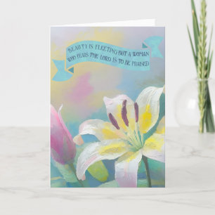 Soft Pastel Lily,Bible Verses Mother Love Holiday Card
