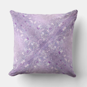 Soft Pastel Mauve Floral Pattern Throw Pillow