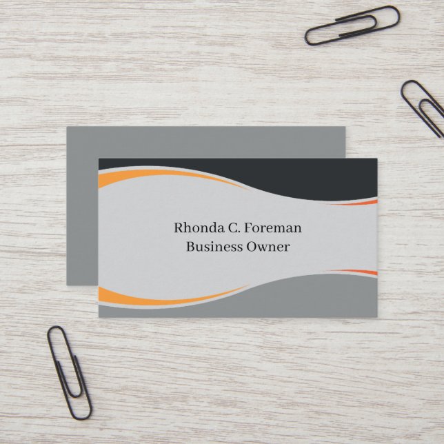 Soft Pastel Minimalist Stripe Waves Handmade Lines Business Card (Front/Back In Situ)