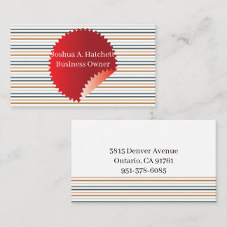 Soft Pastel Multi colour Stripe Handmade Lines Business Card