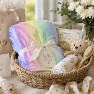Soft Pastel Ombre Rainbow Baby Shower New Born Fleece Blanket