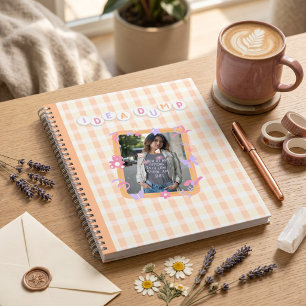 Soft Pastel Orange Pink Purple Custom Photo Boho Notebook