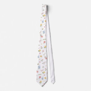 Soft Pastel Ornate Spring Floral Garden Wedding Tie
