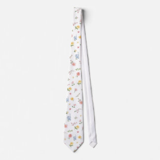Soft Pastel Ornate Spring Floral Garden Wedding Tie