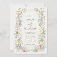 Soft Pastel Ornate Spring Floral QR Code Wedding