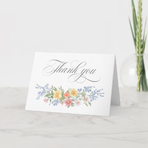 Soft Pastel Ornate Spring Garden Bridal Shower Thank You Card
