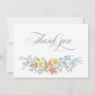 Soft Pastel Ornate Spring Garden Bridal Shower  Thank You Card
