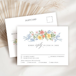 Soft Pastel Ornate Spring Garden Floral chic RSVP Postcard