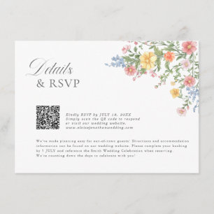Soft Pastel Ornate Spring Garden Floral Wedding En Enclosure Card