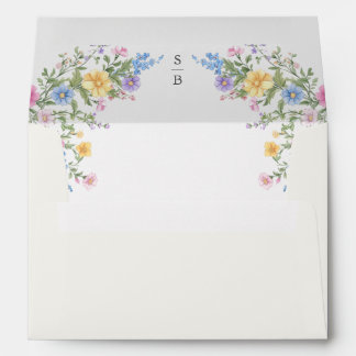 Soft Pastel Ornate Spring Garden Floral Wedding Envelope