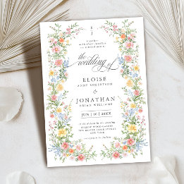 Soft Pastel Ornate Spring Garden Floral Wedding    Invitation