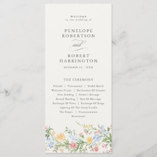 Soft Pastel Ornate Spring Garden Floral Wedding Program