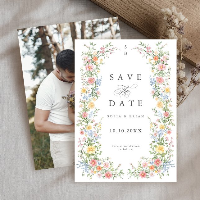 Soft Pastel Ornate Spring Garden Floral Wedding Save The Date (Soft Pastel Ornate Spring Garden Floral Wedding photo Save The Date)
