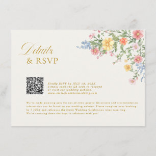 Soft Pastel Ornate Spring Garden gold Wedding Enclosure Card