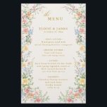 Soft Pastel Ornate Spring Garden Gold Wedding Menu<br><div class="desc">Elevate your table setting with this elegant floral wedding menu card. Featuring soft pastel blooms and classic typography, this design beautifully showcases your meal courses while adding a romantic touch to your reception décor. Perfect for garden, spring, summer, or timeless weddings, it coordinates effortlessly with refined and floral-themed celebrations. Personalise...</div>