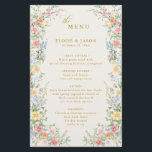 Soft Pastel Ornate Spring Garden Gold Wedding Menu<br><div class="desc">Elevate your table setting with this elegant floral wedding menu card. Featuring soft pastel blooms and classic typography, this design beautifully showcases your meal courses while adding a romantic touch to your reception décor. Perfect for garden, spring, summer, or timeless weddings, it coordinates effortlessly with refined and floral-themed celebrations. Personalise...</div>