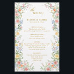 Soft Pastel Ornate Spring Garden Gold Wedding Menu<br><div class="desc">Elevate your table setting with this elegant floral wedding menu card. Featuring soft pastel blooms and classic typography, this design beautifully showcases your meal courses while adding a romantic touch to your reception décor. Perfect for garden, spring, summer, or timeless weddings, it coordinates effortlessly with refined and floral-themed celebrations. Personalise...</div>