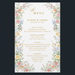 Soft Pastel Ornate Spring Garden Gold Wedding Menu<br><div class="desc">Elevate your table setting with this elegant floral wedding menu card. Featuring soft pastel blooms and classic typography, this design beautifully showcases your meal courses while adding a romantic touch to your reception décor. Perfect for garden, spring, summer, or timeless weddings, it coordinates effortlessly with refined and floral-themed celebrations. Personalise...</div>