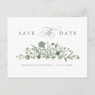 Soft Pastel Ornate Spring Garden Save the Date Pos Postcard