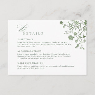 Soft Pastel Ornate Spring Garden Wedding Details Enclosure Card