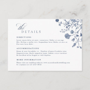 Soft Pastel Ornate Spring Garden Wedding Details Enclosure Card