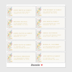 Soft Pastel Ornate Spring Gold Guest Name Address