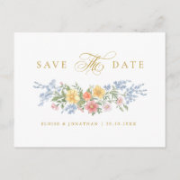 Soft Pastel Ornate Spring Gold Save the Date
