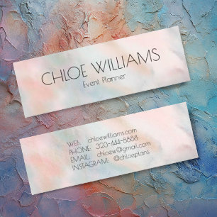 Soft Pastel Painting Abstract Brushstrokes Pink Mini Business Card