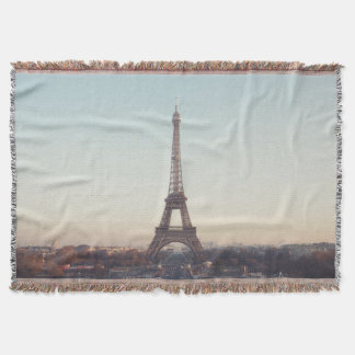 Soft Pastel Paris Eiffel Tower Art Throw Blanket