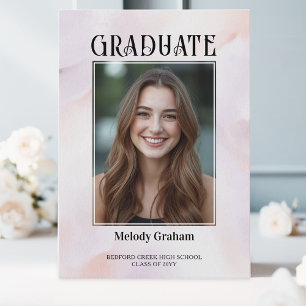 Soft Pastel Photo Graduation Open House Invitation