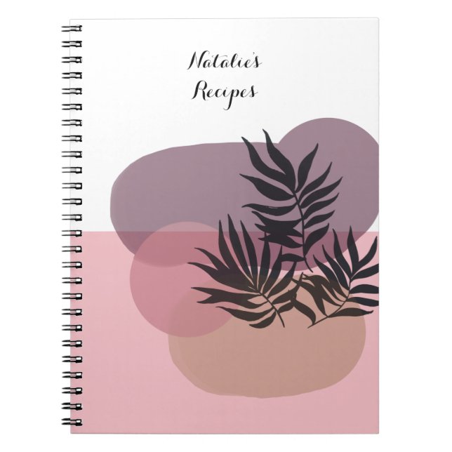 Soft Pastel Pink Abstract Tropical Notebook (Front)