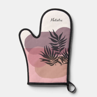 Soft Pastel Pink Abstract Tropical Oven Mitt