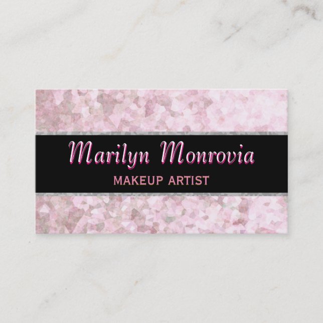 Soft Pastel Pink Glitter Business Card (Front)