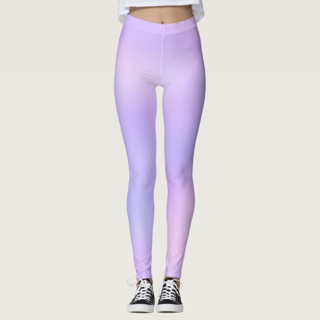 Soft Pastel Pink Purple Light Gradient Leggings (Front)
