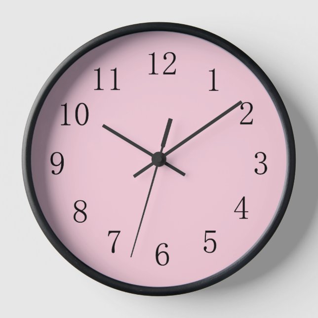Soft Pastel Pink Round (Medium) Wall Clock (Front)