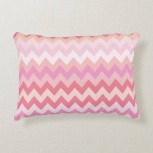 soft pastel pink striped colourful zigzag pattern decorative cushion