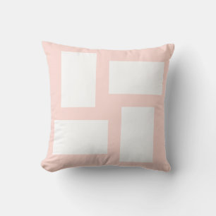 Soft Pastel Pink & White Abstract Design Cushion