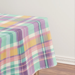 Soft Pastel Plaid  Tablecloth