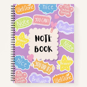 Soft Pastel Playful Modern Motivational Quote  Notebook