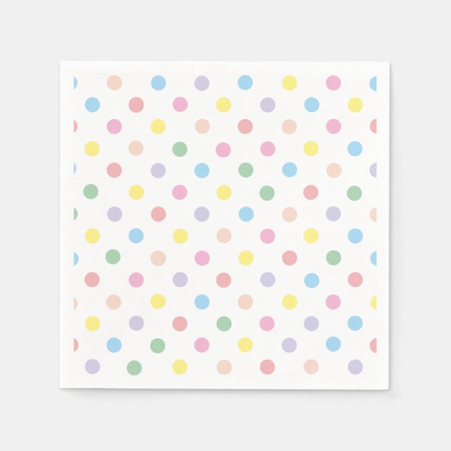 Soft Pastel Polka Dots Napkin (Front)