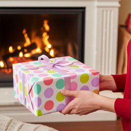 Soft Pastel Polka Dots Pattern Wrapping Paper