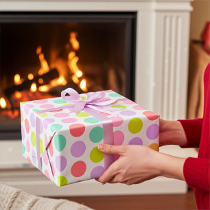 Soft Pastel Polka Dots Pattern Wrapping Paper