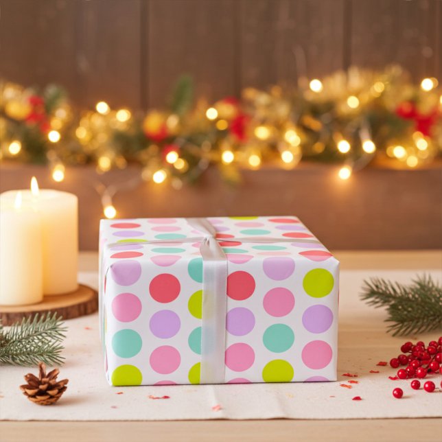 Soft Pastel Polka Dots Pattern Wrapping Paper (Creator Uploaded)