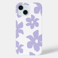 : 'Soft Pastel Purple Floral' iPhone 15 Case
