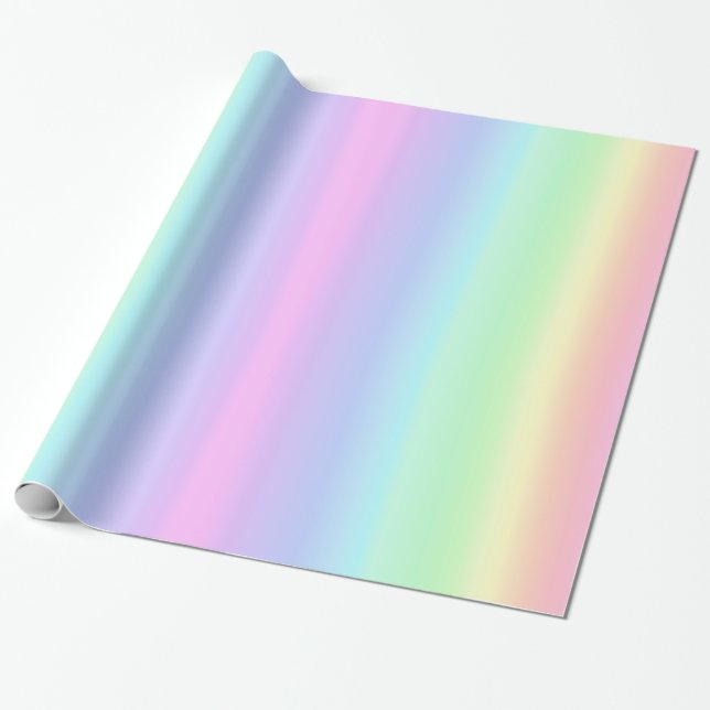 Soft Pastel Rainbow Aesthetic Gradient Wrapping Paper (Unrolled)