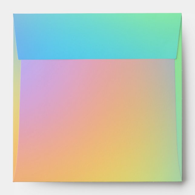 Soft Pastel Rainbow Gradient Envelope (Back (Top Flap))