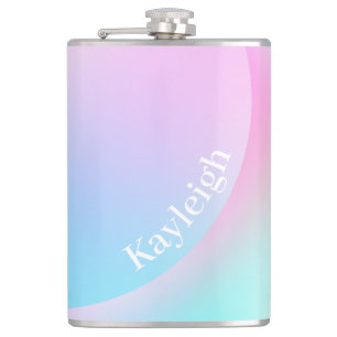 Soft Pastel Rainbow Gradient Shape Hip Flask