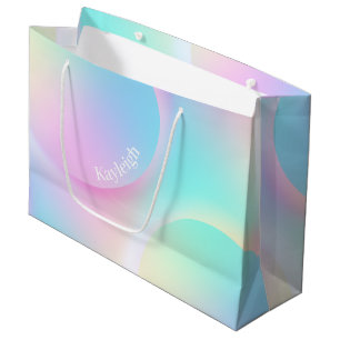 Soft Pastel Rainbow Gradient Shape Large Gift Bag